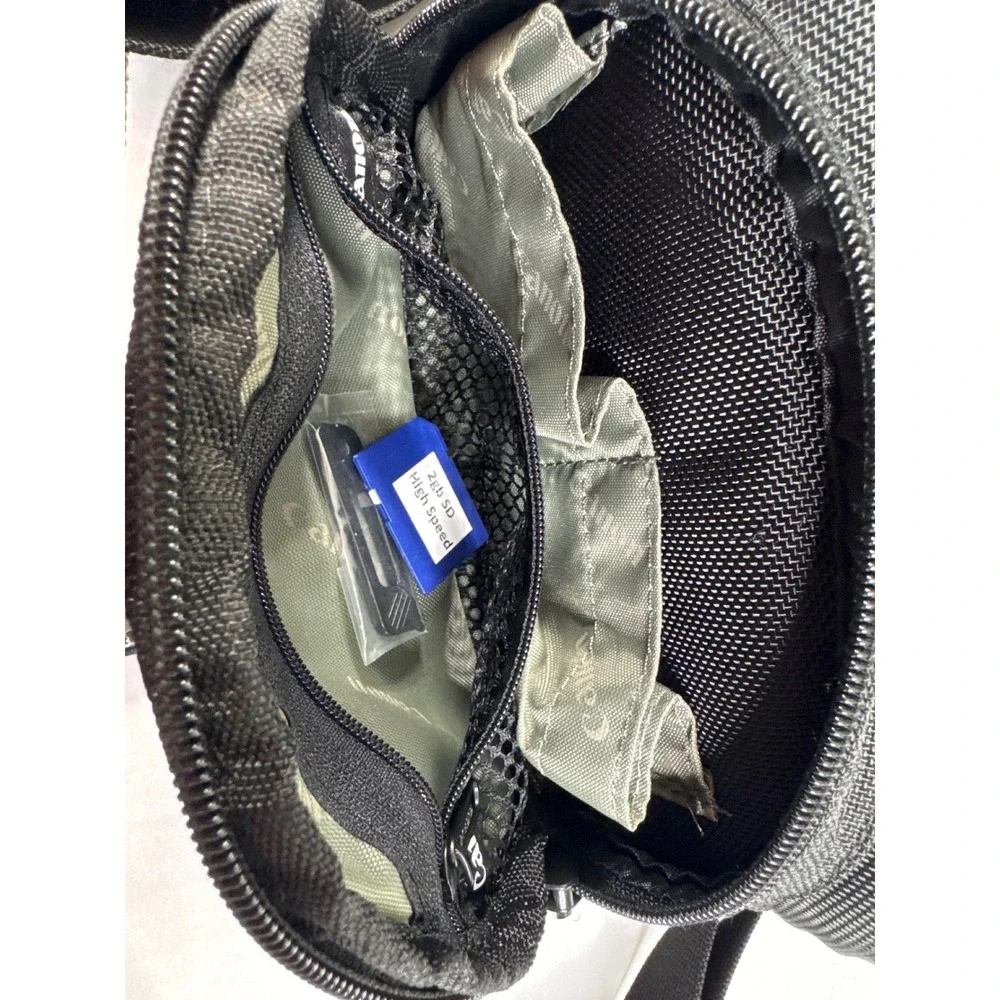 Canon Camera Bag Black Olive Green Nylon Shoulder Case with Padded Dividers